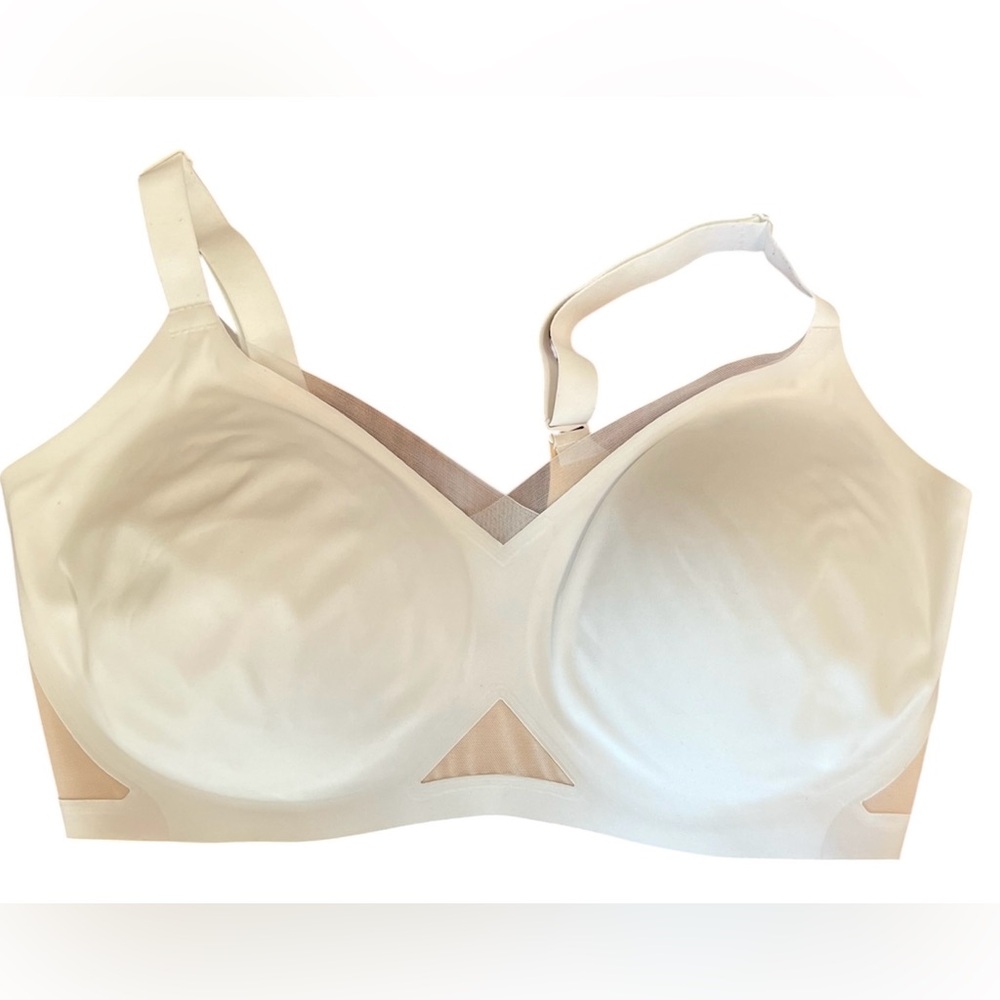Honeylove Crossover Wireless Support Bra Shapewear White/Nude Beige Size 2X+